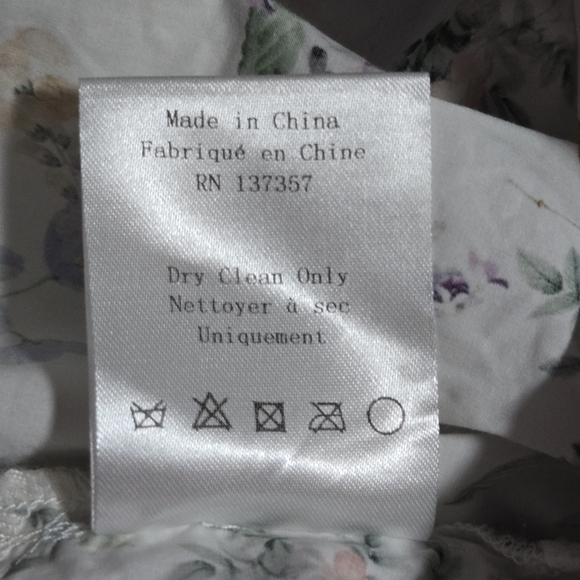 Marissa Webb Griffin Botanical Floral Cottagecore Puff Open Back Top Medium - Picture 9 of 11